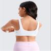 CRZ YOGA Girls Butterluxe U Back Sports Bra - Yoga Athletic Casual Tops Scoop Neck Padded Crop Kids Teen White Medium view 2