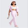 CRZ YOGA Girls Butterluxe U Back Sports Bra - Yoga Athletic Casual Tops Scoop Neck Padded Crop Kids Teen White Medium view 3