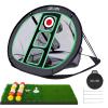 Golf Chipping Net and Mat Set - Pop Up Foldable Indoor Training Target with 2 Hitting Mats and 12 Practice Balls - Gifts for Men, Golfers, Teenage Boys view 1