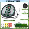 Golf Chipping Net and Mat Set - Pop Up Foldable Indoor Training Target with 2 Hitting Mats and 12 Practice Balls - Gifts for Men, Golfers, Teenage Boys view 4