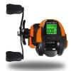 Startbuymore Fishing Reel Fishing Baitcasting Reel Bite Alarm Depth Positioning Reel Infinitely Variable Speed Adjustment Digital Fishing Reel Funnel Shaped Line Guide(Orange Left Hand) view 1