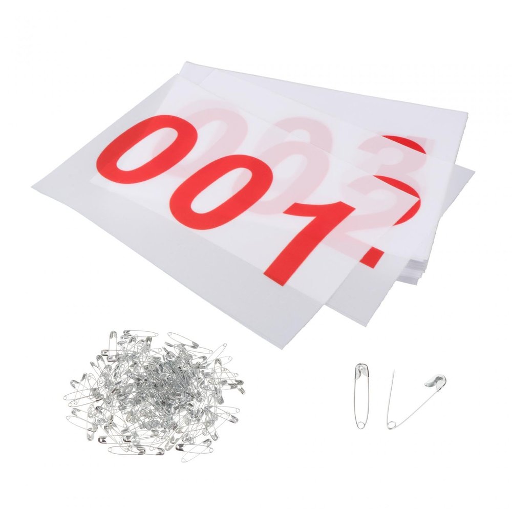 Aymzbd 100x Running Bibs Athlete Numbers Reusable Numbered Race Bibs Race Bibs Sports Bibs for Sports Event Athletics Cycling, 001to100