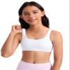 CRZ YOGA Girls Butterluxe U Back Sports Bra - Yoga Athletic Casual Tops Scoop Neck Padded Crop Kids Teen White X-Small view 1