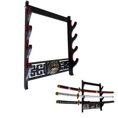 GUIIYLGG Sword Holder Katana Wall Mount - Kirin Velvet Padded Katana Stand Samurai Rack Samurai Sword Display Rack Wand Wakizashi Sword Stand Zoro Animation Sword Display