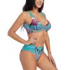 Flamingo Beach Print Women Swimsuit Bikini Set Push Up Cheeky Two Piece Bathing Suit Top Wide Straps view 2