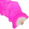 HDNSAUD Belly Dance Fans 2PCS Dance Fan Plus Silk Dance Dance Fan Flexible Glossy(Total Length 1.30 m Rosy) view 1