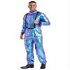 winying Unisex Adult Shiny Astronaut Space Suit Costume Halloween Space Man Cosplay Jumpsuit Bodysuit Blue A Small view 1