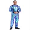 winying Unisex Adult Shiny Astronaut Space Suit Costume Halloween Space Man Cosplay Jumpsuit Bodysuit Blue A Small view 4