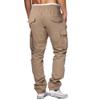 THWEI Cargo Pants for Men Casual Cotton Drawstring Lightweight Relaxed Fit Work Pants Multi Pockets Light Coffee 3XL view 2
