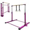 JC-ATHLETICS Gymnastics Bar for Kids Girls Ages 3-15 with Ring for Home Indoor Training Equipment- Steady Steel Construction, Anti-Slip, Easy to Assemble, 3' to 5' Adjustable Height view 1