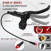 BUCKLOS EBike 2-PIN 4 Pistons Electric Power Off MTB Hydraulic Disc Brake Set,E-Bike Left Front 1150mm Right Rear 1950mm Aluminum Alloy Caliper Lever for ebike/Scooter/Mountain Bike HD-E735(Pre-Bled) view 2