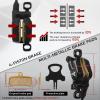 BUCKLOS EBike 2-PIN 4 Pistons Electric Power Off MTB Hydraulic Disc Brake Set,E-Bike Left Front 1150mm Right Rear 1950mm Aluminum Alloy Caliper Lever for ebike/Scooter/Mountain Bike HD-E735(Pre-Bled) view 3