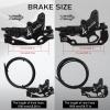 BUCKLOS EBike 2-PIN 4 Pistons Electric Power Off MTB Hydraulic Disc Brake Set,E-Bike Left Front 1150mm Right Rear 1950mm Aluminum Alloy Caliper Lever for ebike/Scooter/Mountain Bike HD-E735(Pre-Bled) view 4