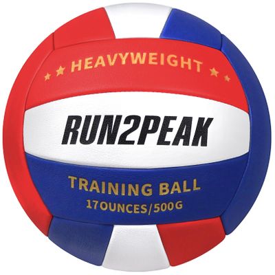 RUN2PEAK Heavy Weight Volleyball Setter Training Ball 1.1 Lbs/ 500 G Official Size 5 Volleyballs PU Practice Volley Balls for Indoor Rebounder Equipment Setters Weighted Volleyball Setting Trainer