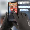 RYANGO Winter Gloves, Windproof Cycling & Running Gloves with Thermal Liner, Anti-Slip Touchscreen, Black, Large view 3