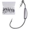 Swimbait Hooks for Bass Fishing - 25pcs Weighted Worm Hook Texas Rig Hooks for Freshwater Saltwater Size 4/0 - Soft Plastics Lures Worms Bait Fishing Hook with Tackle Box view 1
