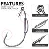 Swimbait Hooks for Bass Fishing - 25pcs Weighted Worm Hook Texas Rig Hooks for Freshwater Saltwater Size 4/0 - Soft Plastics Lures Worms Bait Fishing Hook with Tackle Box view 4