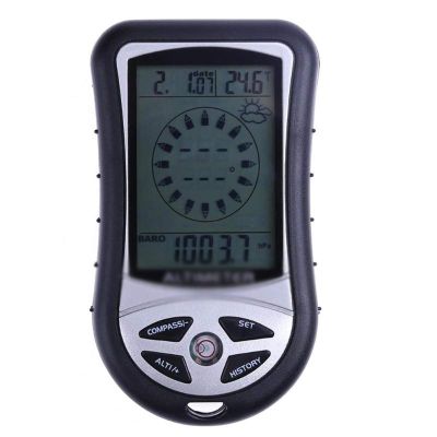 8 in 1 Electronic Handheld Compass Altimeter Barometer Thermometer Weather Forecast Time Calendar