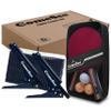 Comesee Ping Pong Net with Collapsible Clamps and Paddles Set, Table Tennis Rackets and Balls, Spring Activated Clip Posts and Storage Case view 1