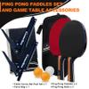 Comesee Ping Pong Net with Collapsible Clamps and Paddles Set, Table Tennis Rackets and Balls, Spring Activated Clip Posts and Storage Case view 2