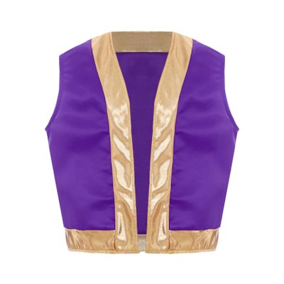 Sinleey Kids Boys Girls Arabian Prince Vest Waistcoat Halloween Fancy Party Performance Competition Purple 6 Years