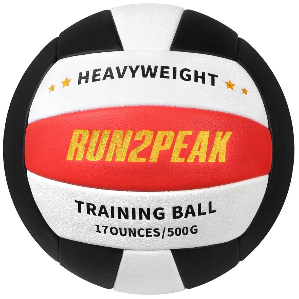 RUN2PEAK Heavy Weight Volleyball Setter Training Ball 1.1 Lbs/ 500 G Official Size 5 Volleyballs PU Practice Volley Balls for Indoor Rebounder Equipment Setters Weighted Volleyball Setting Trainer