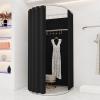 WENMEE Clothing Store Fitting Room, Clothing Store Display Racks Simple Assembly Mobile Fitting Room Folding Mall Display Racks(Black) view 1