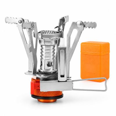 OYMLANX Backpacking Stove, 7/16 Canister Mini Burner with Piezo Ignition