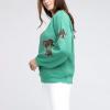 Women Oversized Knit Sweater Tiger Print Long Sleeve Pullover Tops Aesthetic Clothes Streetwear Knitwear (Green, L) view 4