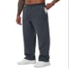 THE GYM PEOPLE Men's Baggy Fleece Workout Sweatpants with Pockets Drawstring Lounge Athletic Running Pants Dark Heather Grey view 1