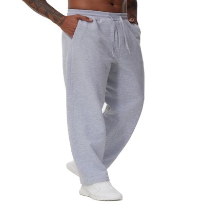 THE GYM PEOPLE Men's Baggy Fleece Workout Sweatpants with Pockets Drawstring Lounge Athletic Running Pants Grey