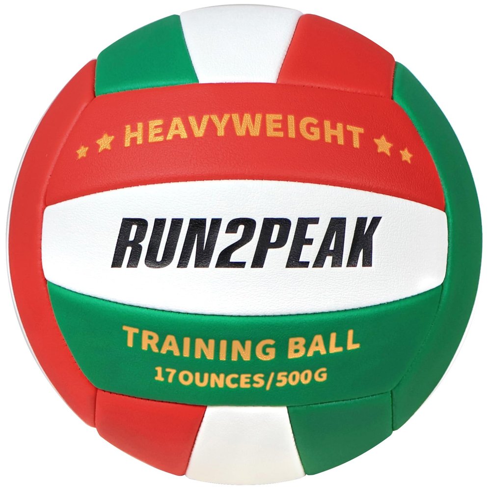 RUN2PEAK Heavy Weight Volleyball Setter Training Ball 1.1 Lbs/ 500 G Official Size 5 Volleyballs PU Practice Volley Balls for Indoor Rebounder Equipment Setters Weighted Volleyball Setting Trainer