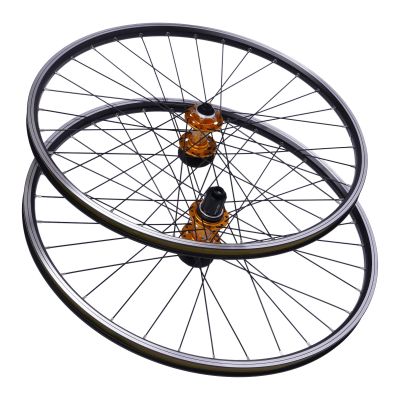 Mountain Bike Wheelset, 27.5" Aluminum Alloy Mountain Disc Double Wall, Front & Rear Mountain Bicycle Wheels, for 7-12 Speed Cassette (Golden, 27.5")