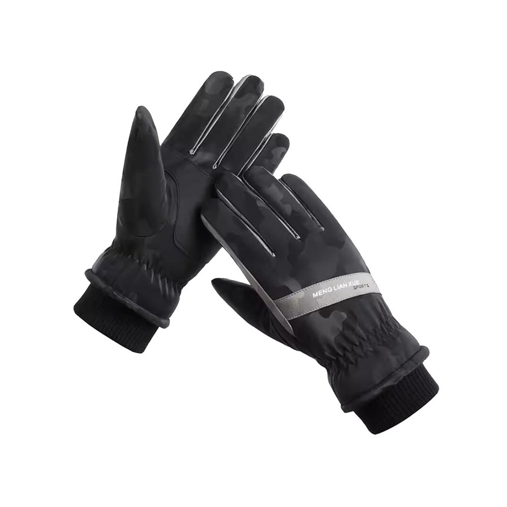 AGYCMF Hand Warmers Gloves Winter Outdoor Riding Gloves Men Warm Touchable Padded Cotton Gloves Black 1 Pair, Gift Gloves Winter