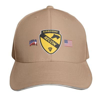 1st-Cavalry-Division-Recon-Airborne Baseball Cap Adjustable Trucker Veteran Cap for Men Women Natural