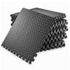 Interlocking Foam Floor Tiles, 1/2 in Thick, EVA Exercise Mat for Home Gym, Black view 1