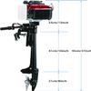 4HP 4 Stroke Outboard Heavy Duty 60CC with Air Cooling CDI Systemfor Inflatable, Kayak, Dinghy, Canoe Small Boat, wite Manual Reverse view 2
