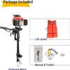 4HP 4 Stroke Outboard Heavy Duty 60CC with Air Cooling CDI Systemfor Inflatable, Kayak, Dinghy, Canoe Small Boat, wite Manual Reverse view 4