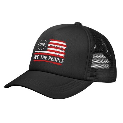 1776 Betsy Ross We The People USA Flag Baseball Cap Women Men Mesh Back Hat Adjustable Trucker Hats Sun Hat