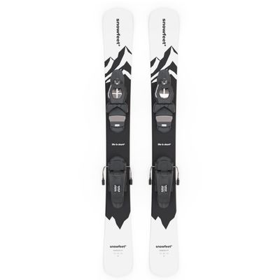 Short Skis for Snow | 99 cm | Skiblades Snowblades Skiboards Little Short Skis | Snowfeet* (White | Profi SKI BINDINGS)