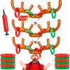 3 Set Inflatable Reindeer Antler Ring Toss Game, Reindeer Ring Toss Game for Kids, Antler Ring Toss for Family Adults, Indoor Outdoor Christmas Decorations Party Favors (3 Antlers 12 Rings 1 Pump) view 1