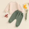 Kutterild Toddler Baby Boy Clothes Crewneck Letter Print Shirt Long Sleeve Sweatshirt Pants Cute Fall Winter Outfits (Light Beige, 4-5T) view 3