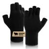SONORAN Merino Wool Fingerless Gloves for Men & Women, Half Finger Gloves Base Layer Warm with Thermal Soft Knit Liner Glove for Hunting Fishing Hiking L (Black) view 1
