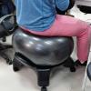 Home Gym Balance Ball Chair with Back Support, Adults Office Exercise Ball Chair, Rolling Balance Posture Chair, Anti-Burst Gray Yoga Ball, Base & Pump view 1