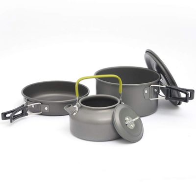 Cooking Pot, Camping Outdoor Cookware Kit, Portable Folding Pots and Aluminum Nonstick Lightweight Cooking Set, Suitable for Backpacking Outdoor Picnic