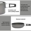 Cooking Pot, Camping Outdoor Cookware Kit, Portable Folding Pots and Aluminum Nonstick Lightweight Cooking Set, Suitable for Backpacking Outdoor Picnic view 4