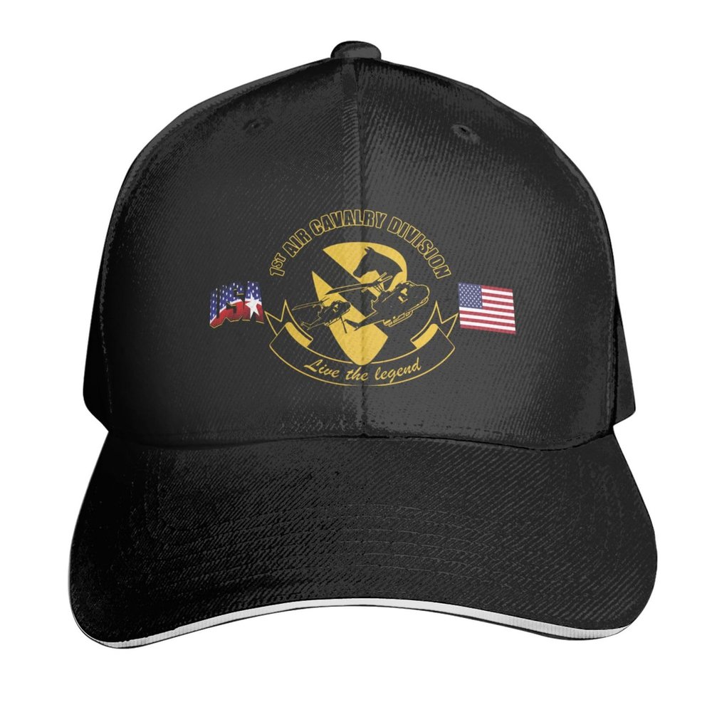 1st-Air-Cavalry-Division-Air-Cav Baseball Cap Adjustable Trucker Veteran Cap for Men Women Black