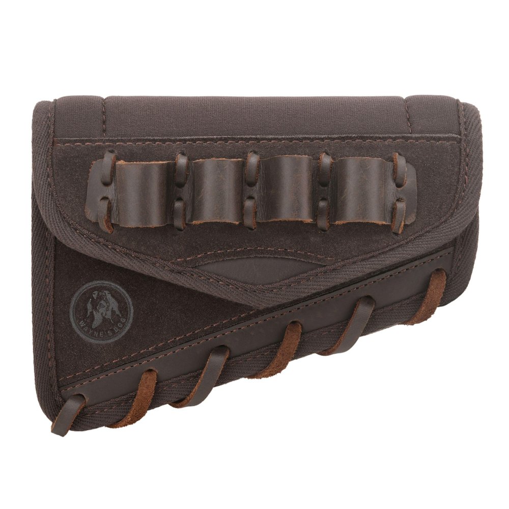 WAYNE'S DOG Leather Cheek Rest Pad Shell Holder Buttstock for Left Right Handed Ambidextrous 12GA 30-06 410 30-30 223 .308 .357 .45-70 .22LR Remington (12 Gauge, Coffee)