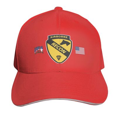 1st-Cavalry-Division-Recon-Airborne Baseball Cap Adjustable Trucker Veteran Cap for Men Women Red