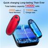 Hand Warmers Rechargeable 2 Pack,with Charging Case,14000mAh Electric Hand Warmer Reusable, 60Hrs Long Heating, Portable Pocket Heater Handwarmer for Women Men, Outdoor Camping, Ski EquipmentRed view 2